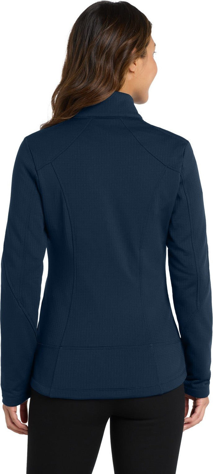 River Blue Nvy Port Authority Women's Grid Fleece Jacket. L239