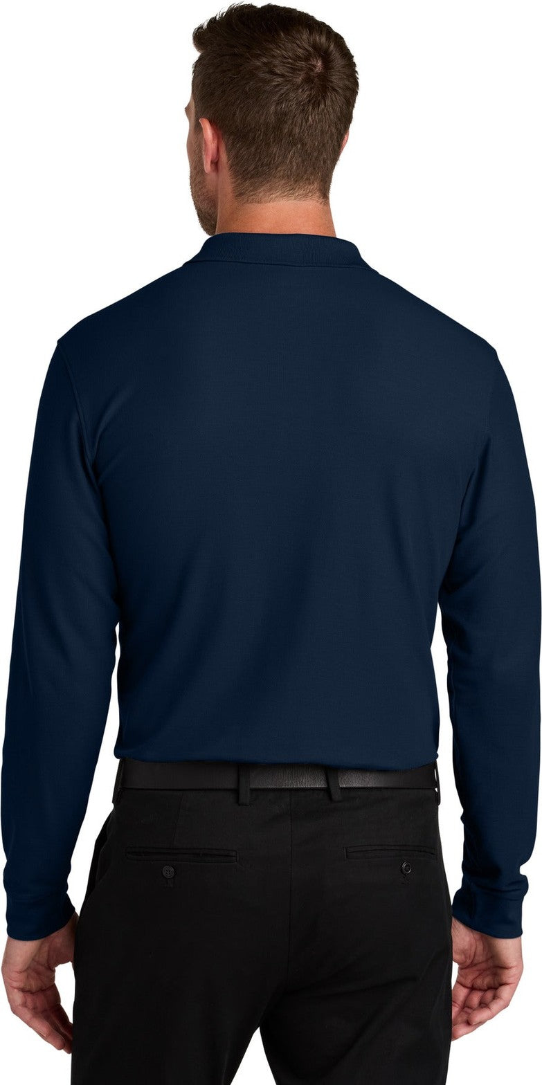 RiverBlNv Port Authority Wearever Signature Pique Long Sleeve Polo K200LS