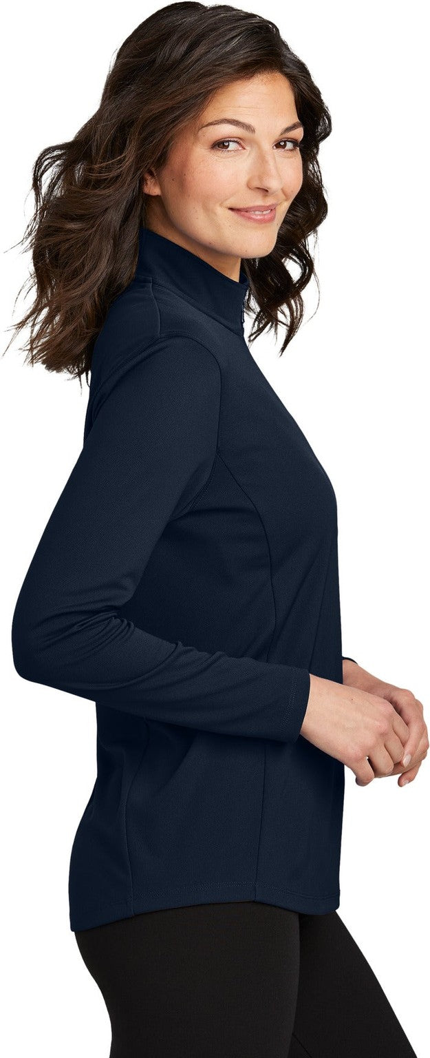 RiverBlNv Port Authority Women's Dry Zone UV Micro-Mesh 1/4-Zip LK112