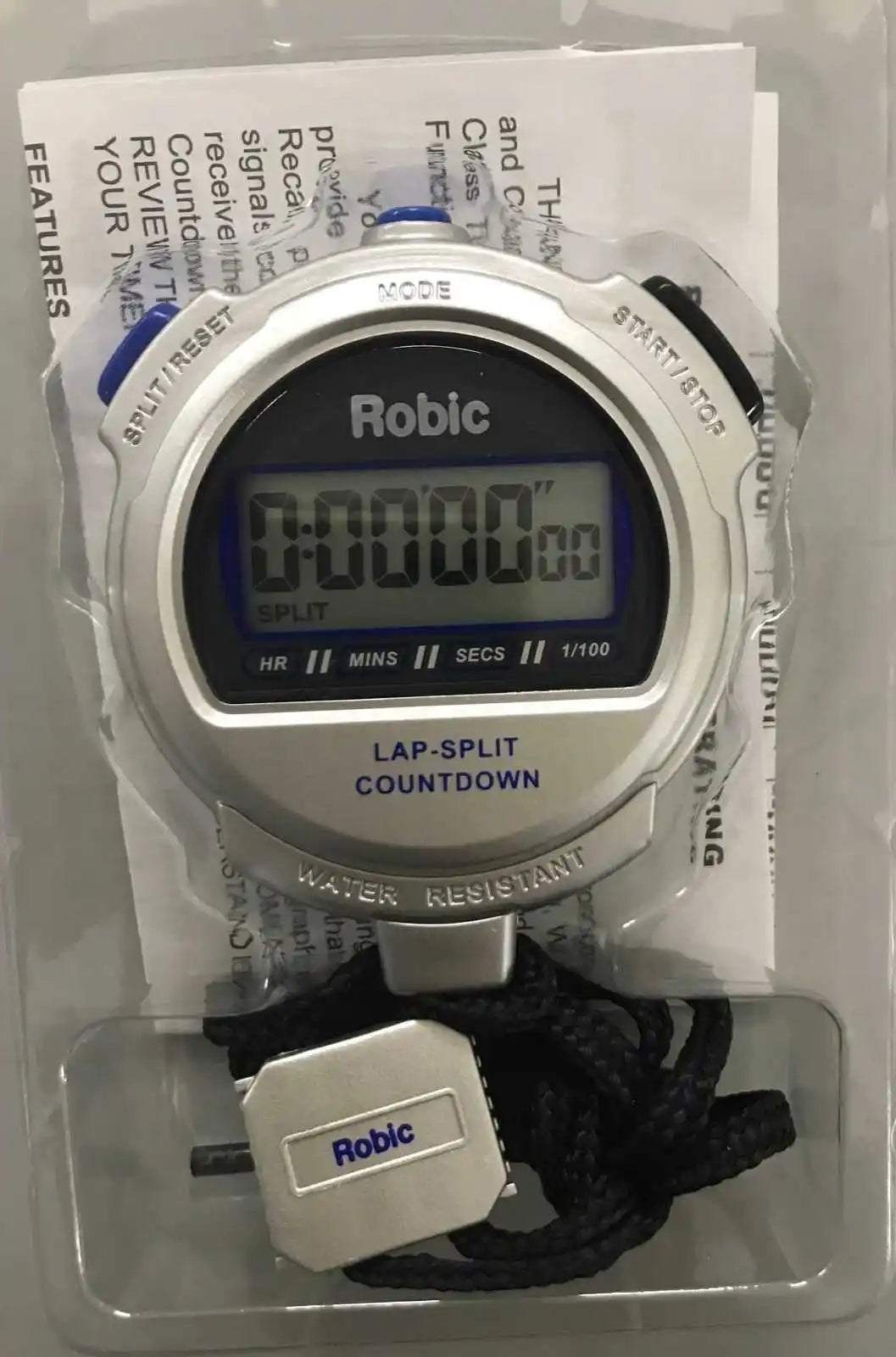 Robic Silver 2.0 Twin Stopwatch with Countdown Timer - Light Gray