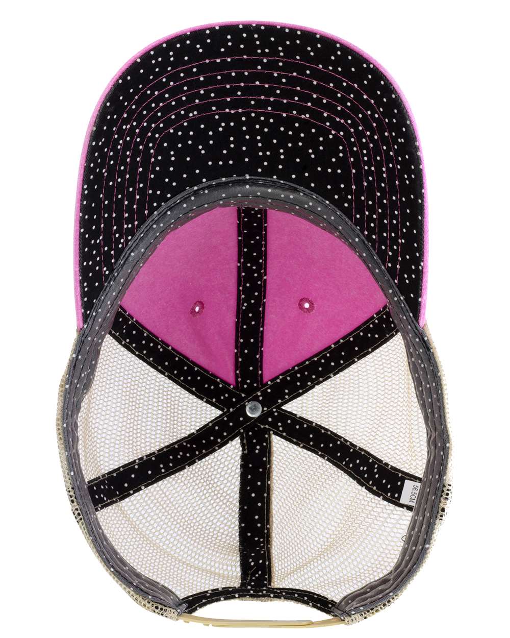 Rose/ Polka Dots Women's Washed Mesh-Back Cap - TESS