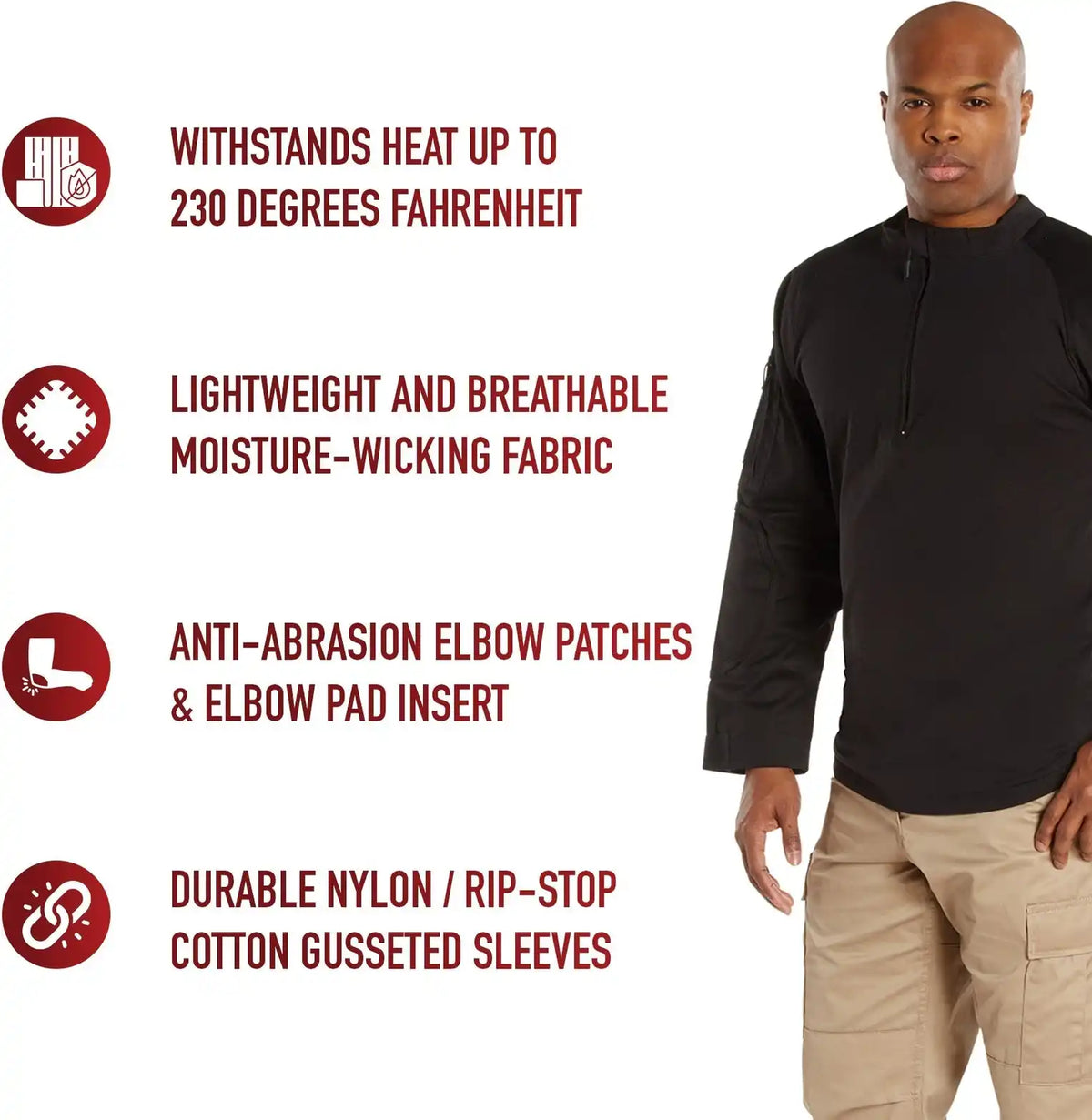 Rothco 1/4 Zip Military Fire Retardant Nyco Combat Shirt