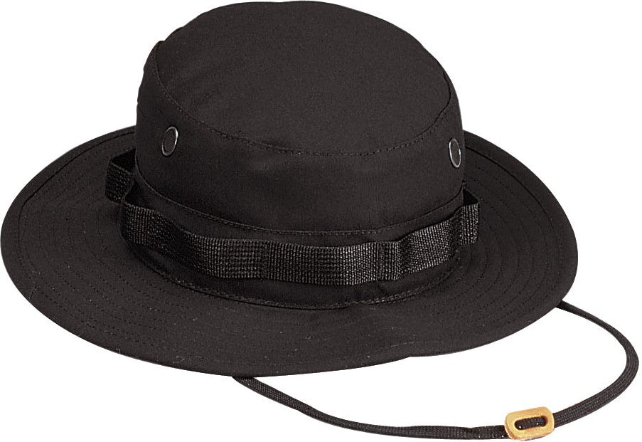 Rothco 100% Cotton Rip-stop Boonie Hat - Black / 7 1/4