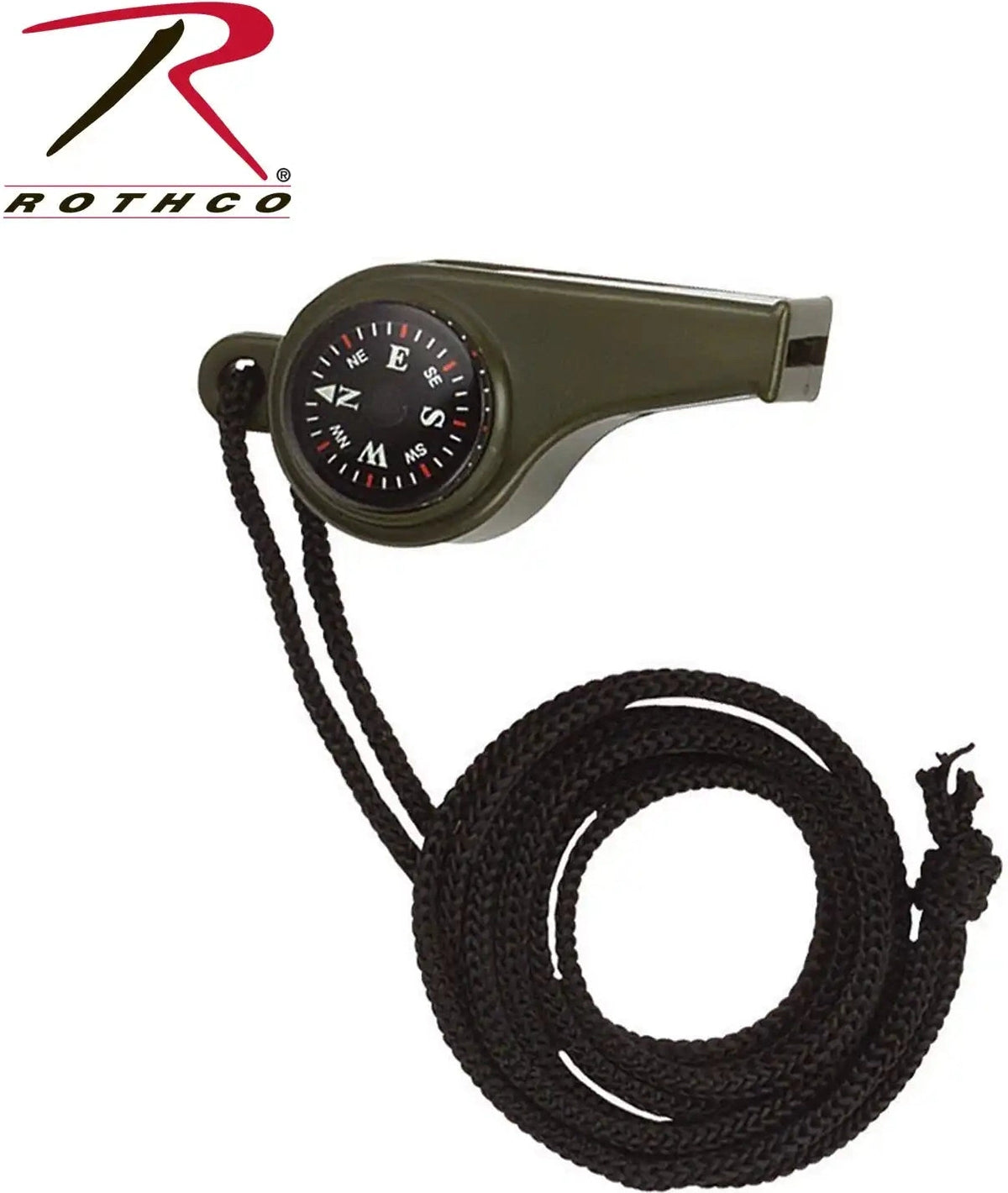 Rothco 3 1 Super Whistle with Compass &amp; Thermometer Olive Drab