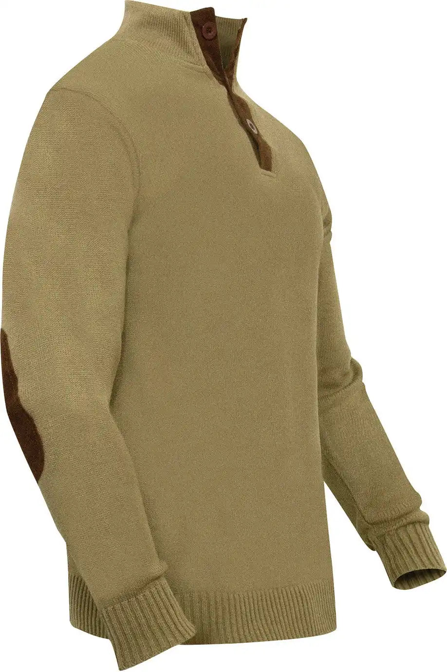 Rothco 3 Button Sweater with Suede Accents