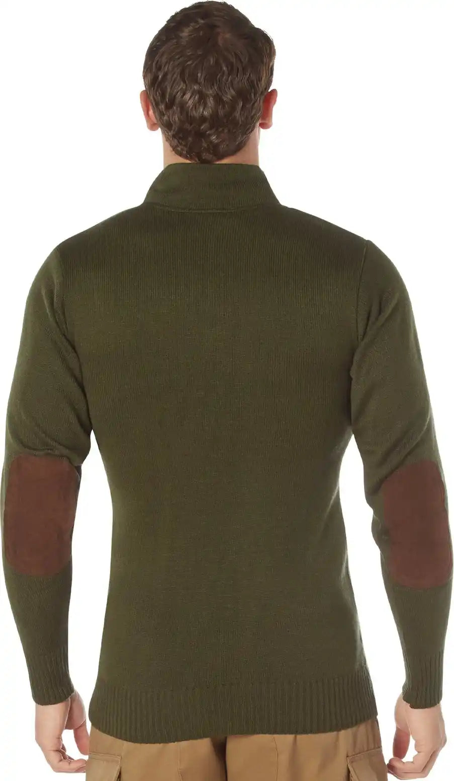 Rothco 3 Button Sweater with Suede Accents