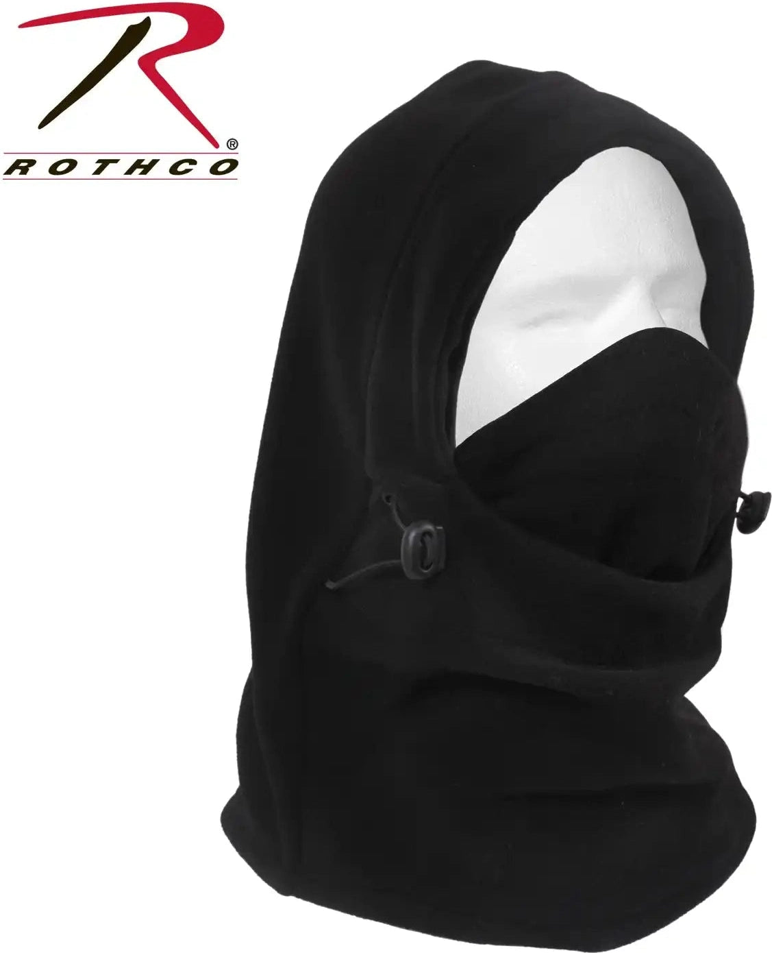 Rothco 3 in 1 Adjustable Double Layer Fleece Balaclava Black