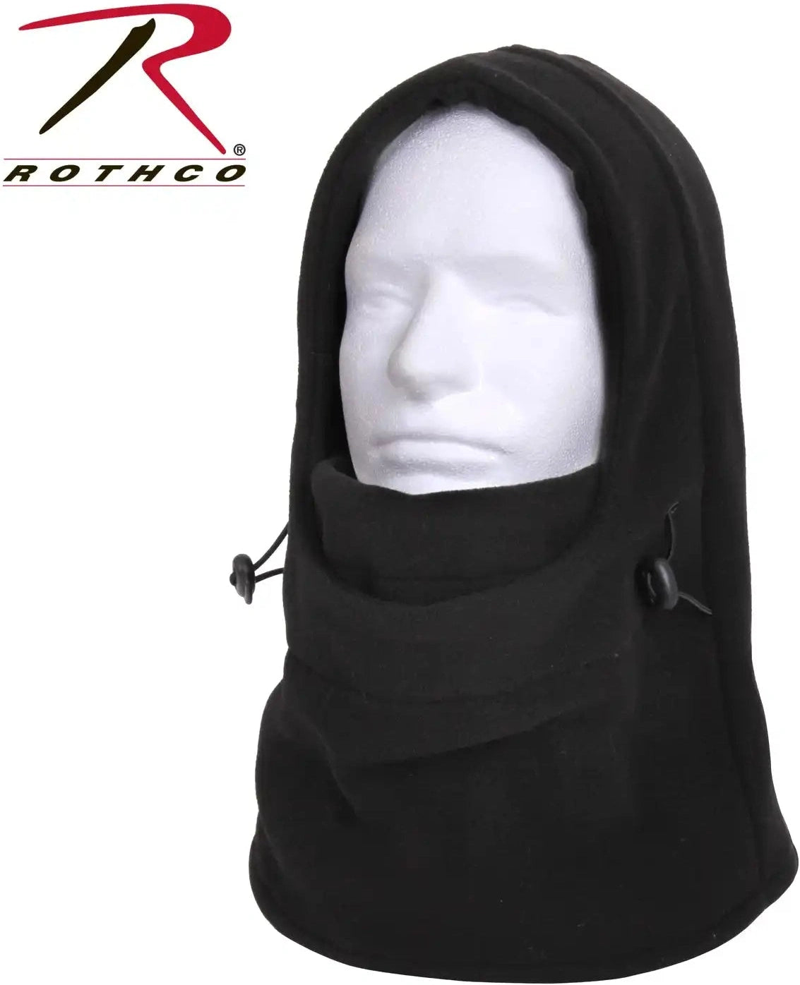 Rothco 3 in 1 Adjustable Double Layer Fleece Balaclava Black