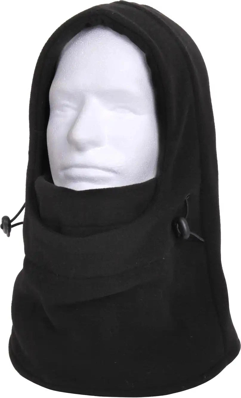 Rothco 3 in 1 Adjustable Double Layer Fleece Balaclava Black