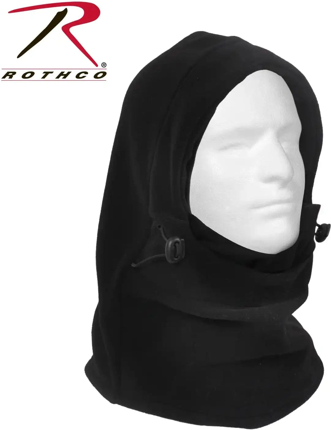 Rothco 3 in 1 Adjustable Double Layer Fleece Balaclava Black