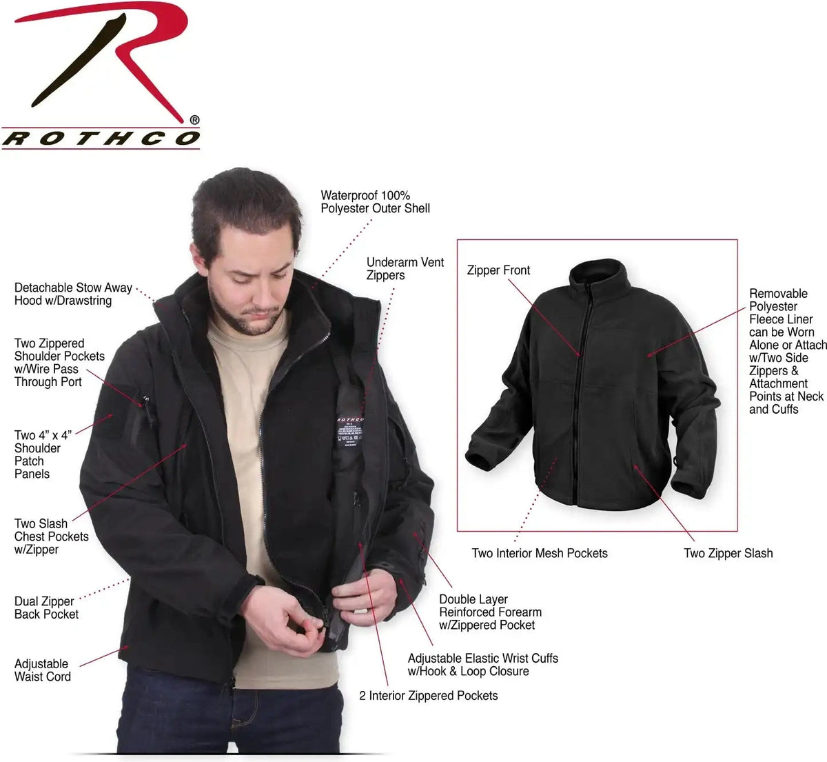 Rothco 3 in 1 Spec Ops Soft Shell Jacket