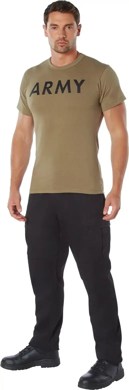 Rothco Ar 670 1 Coyote Brown Army Physical Training t Shirt