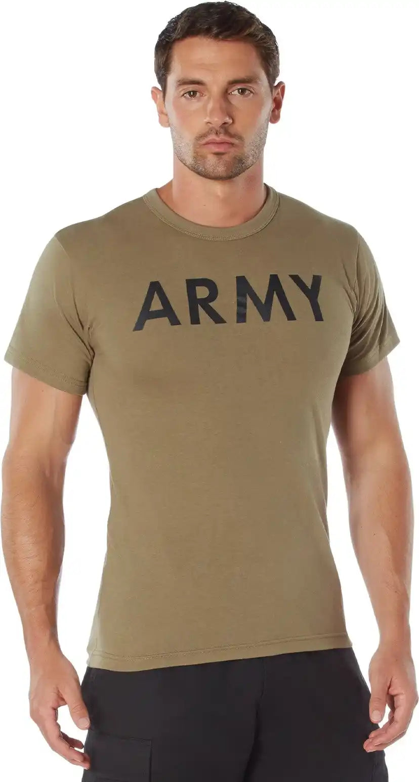 Rothco Ar 670 1 Coyote Brown Army Physical Training t Shirt / m