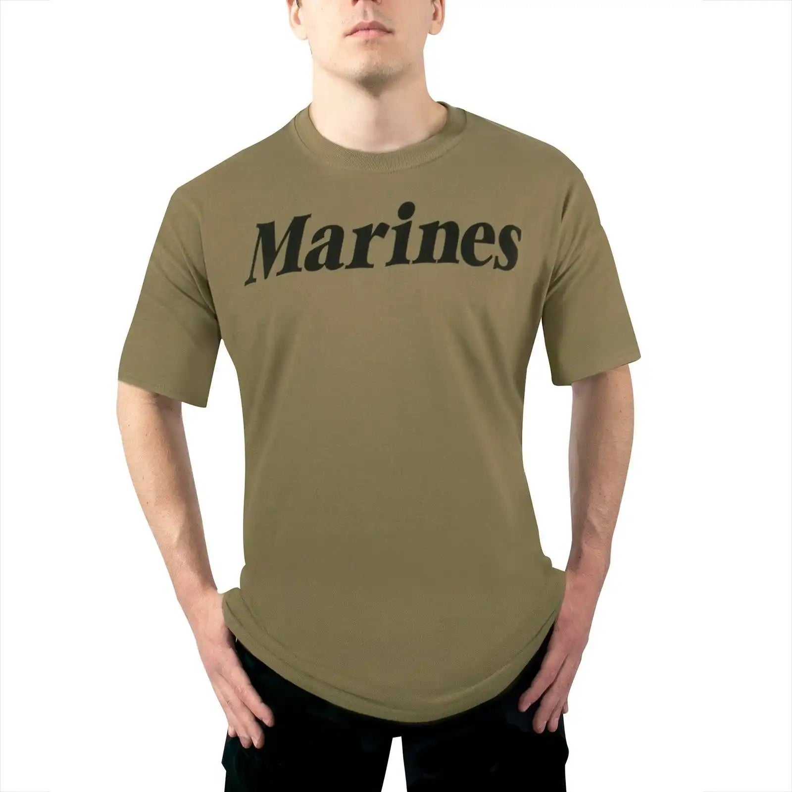 Rothco Ar 670 1 Coyote Brown Marines Physical Training t Shirt