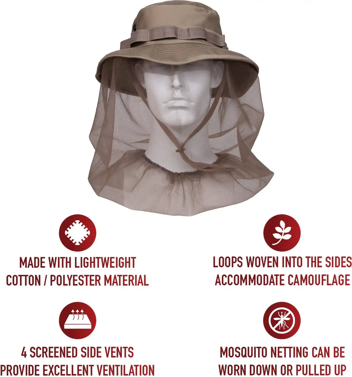 Rothco Boonie Hat with Mosquito Netting