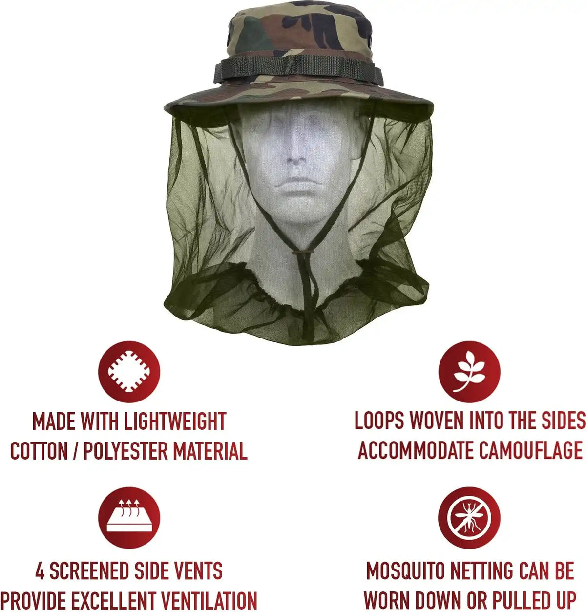 Rothco Boonie Hat with Mosquito Netting