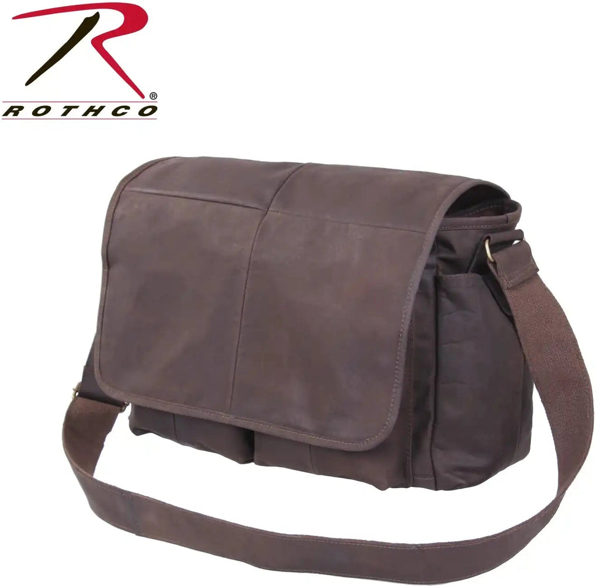 Rothco Brown Leather Classic Messenger Bag