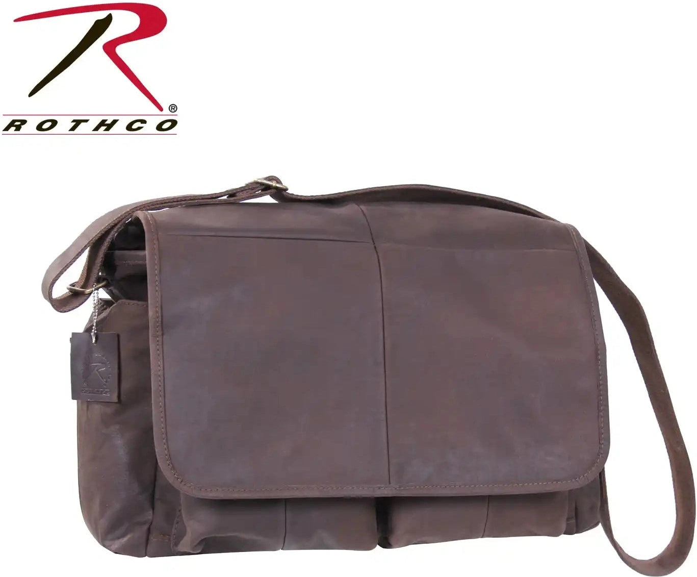 Rothco Brown Leather Classic Messenger Bag