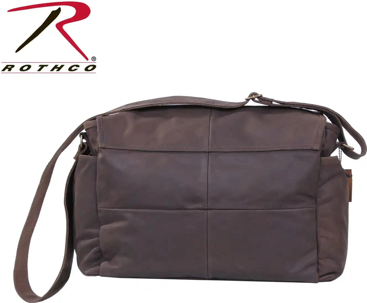 Rothco Brown Leather Classic Messenger Bag