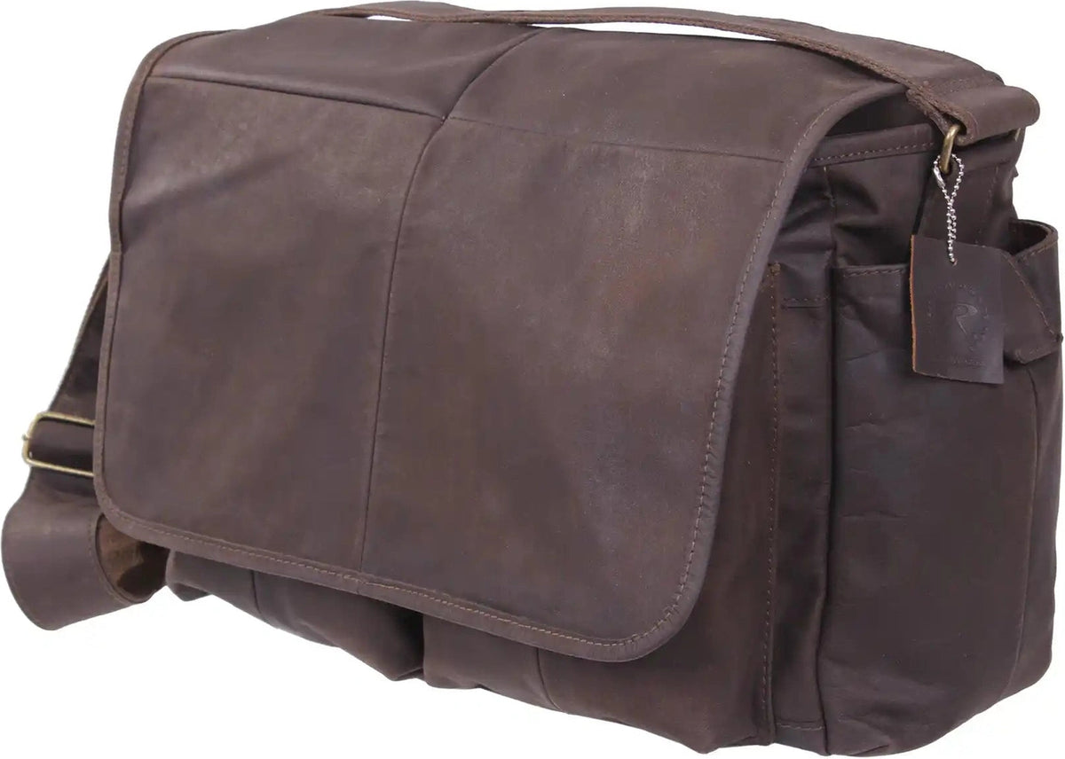 Rothco Brown Leather Classic Messenger Bag