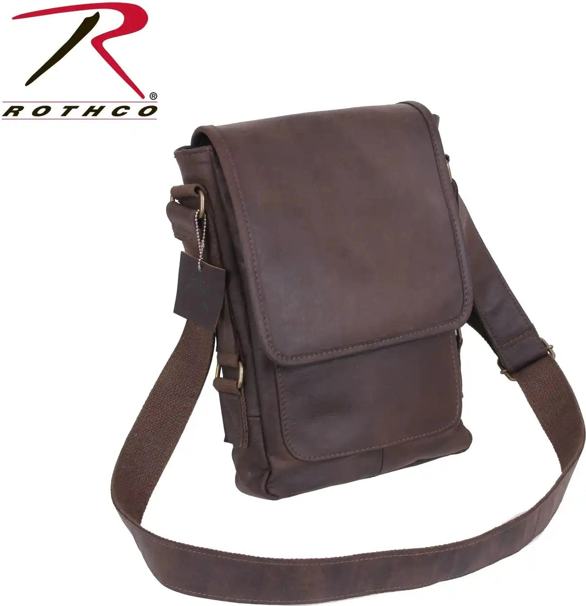 Rothco Brown Leather Military Tech Bag