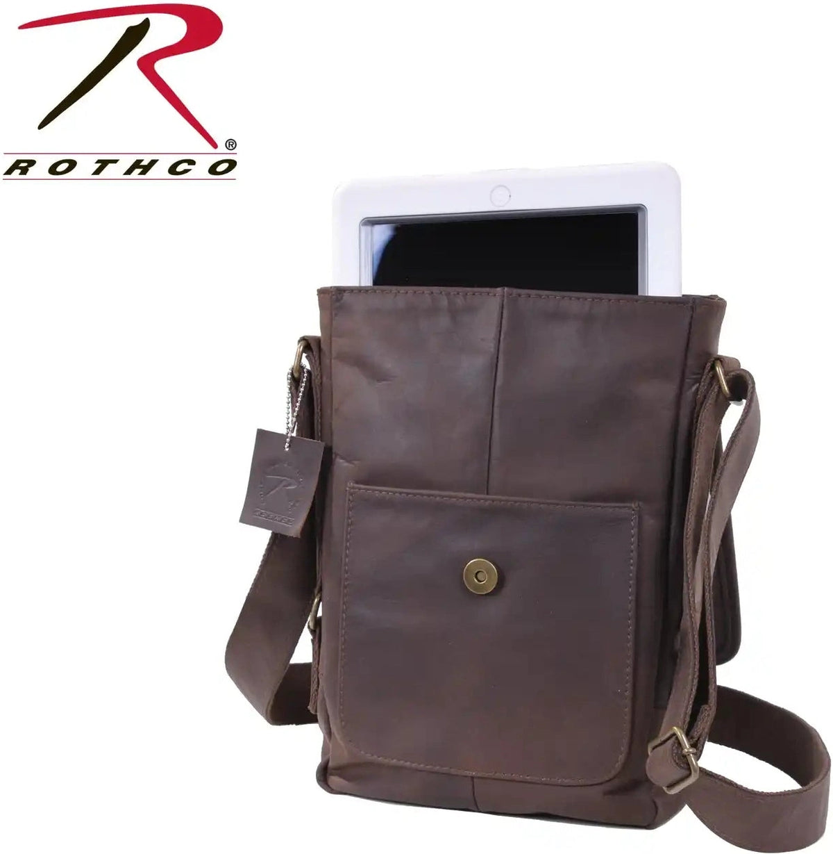 Rothco Brown Leather Military Tech Bag