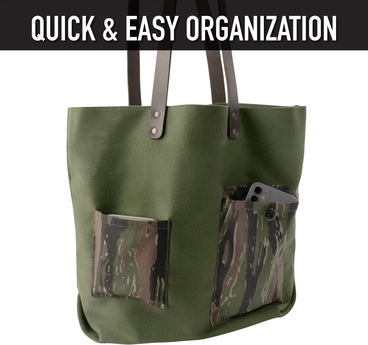 Rothco Camo Canvas Tote Bag Green / Tiger Stripe