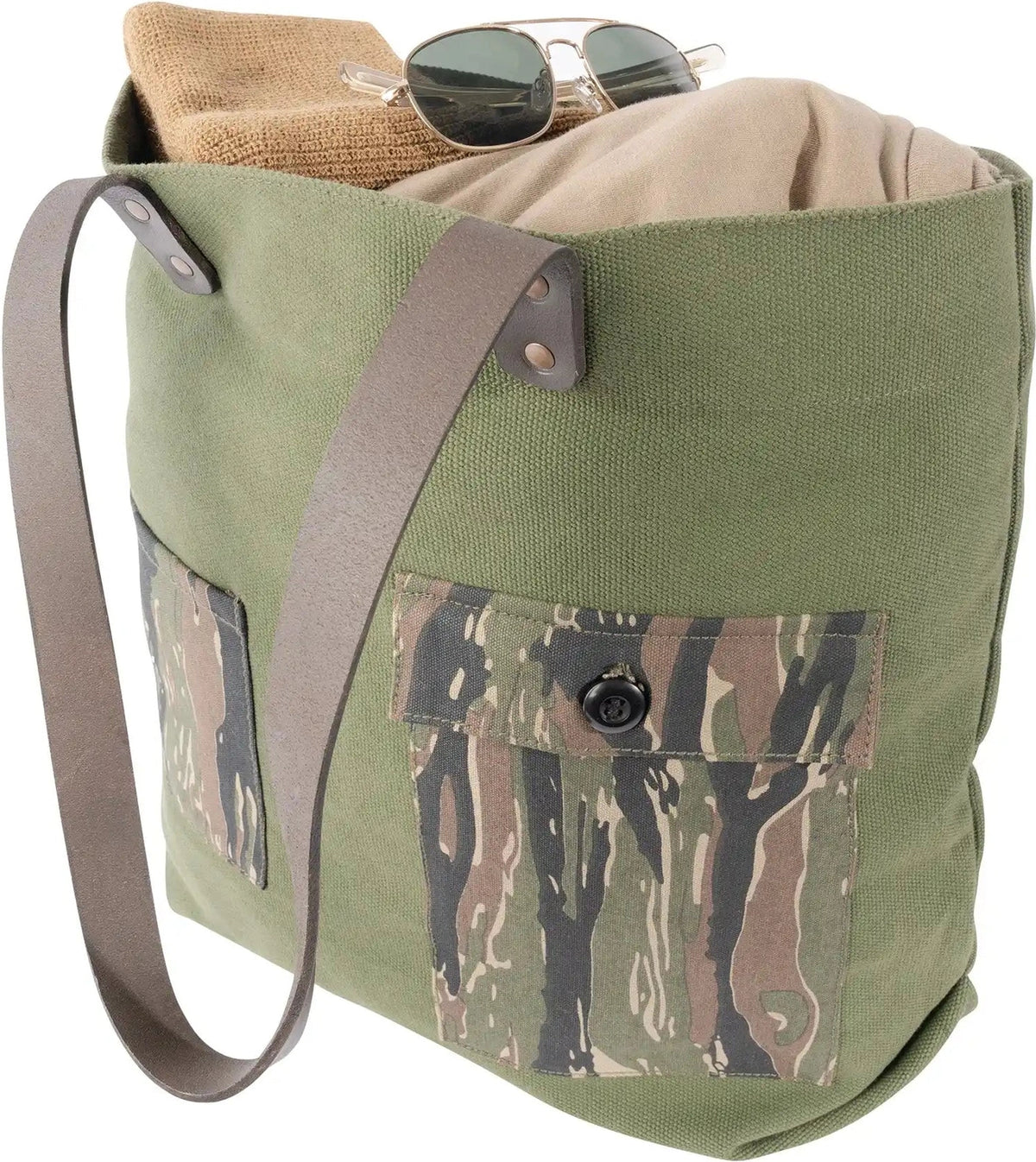 Rothco Camo Canvas Tote Bag Green / Tiger Stripe