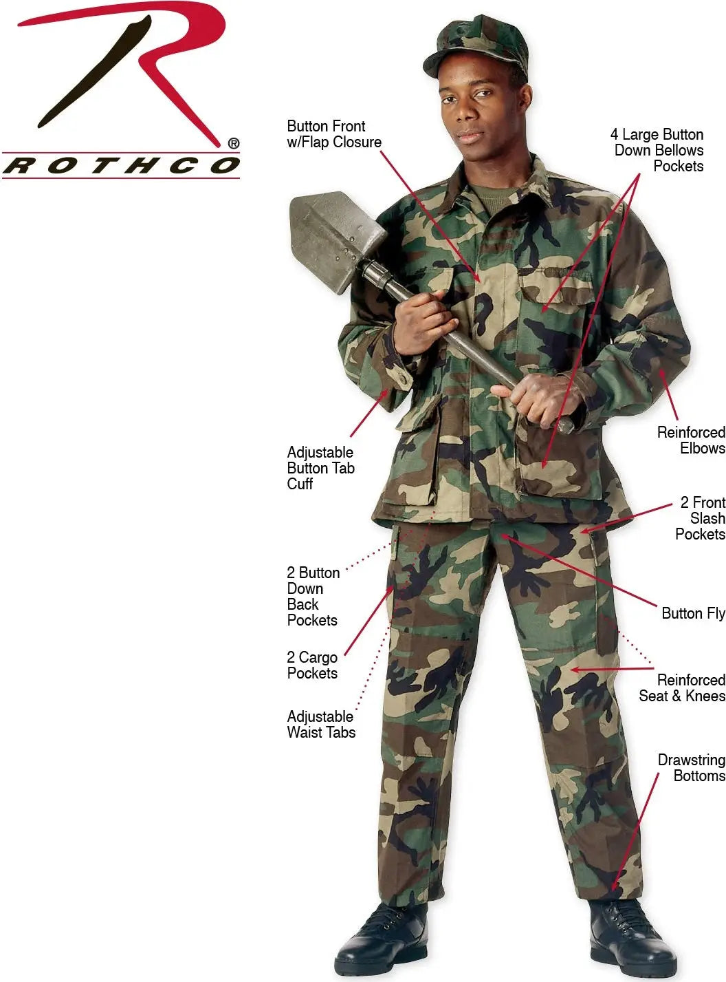 Rothco Camo Tactical Bdu Pants