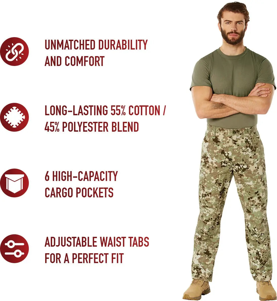 Rothco Camo Tactical Bdu Pants