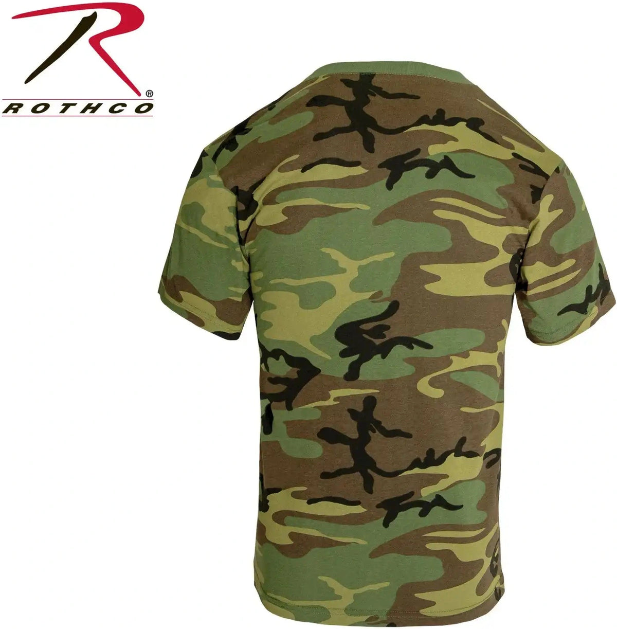 Rothco Camo v Neck t Shirt Woodland / s
