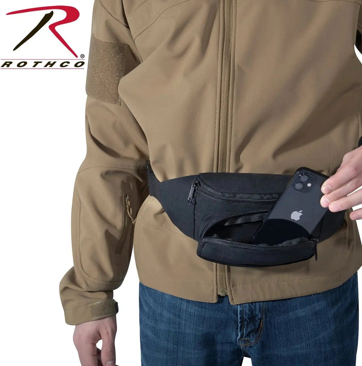 Rothco Canvas Crossbody Fanny Pack Black