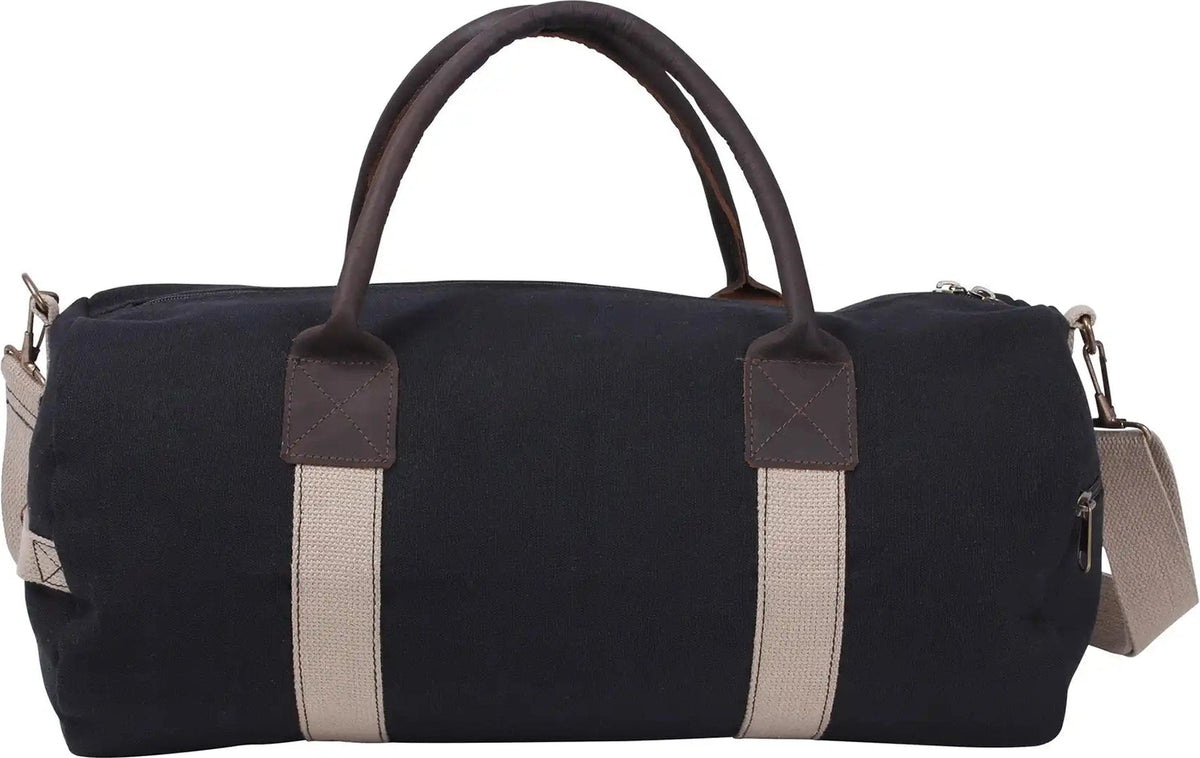 Rothco Canvas &amp; Leather Gym Duffle Bag Black