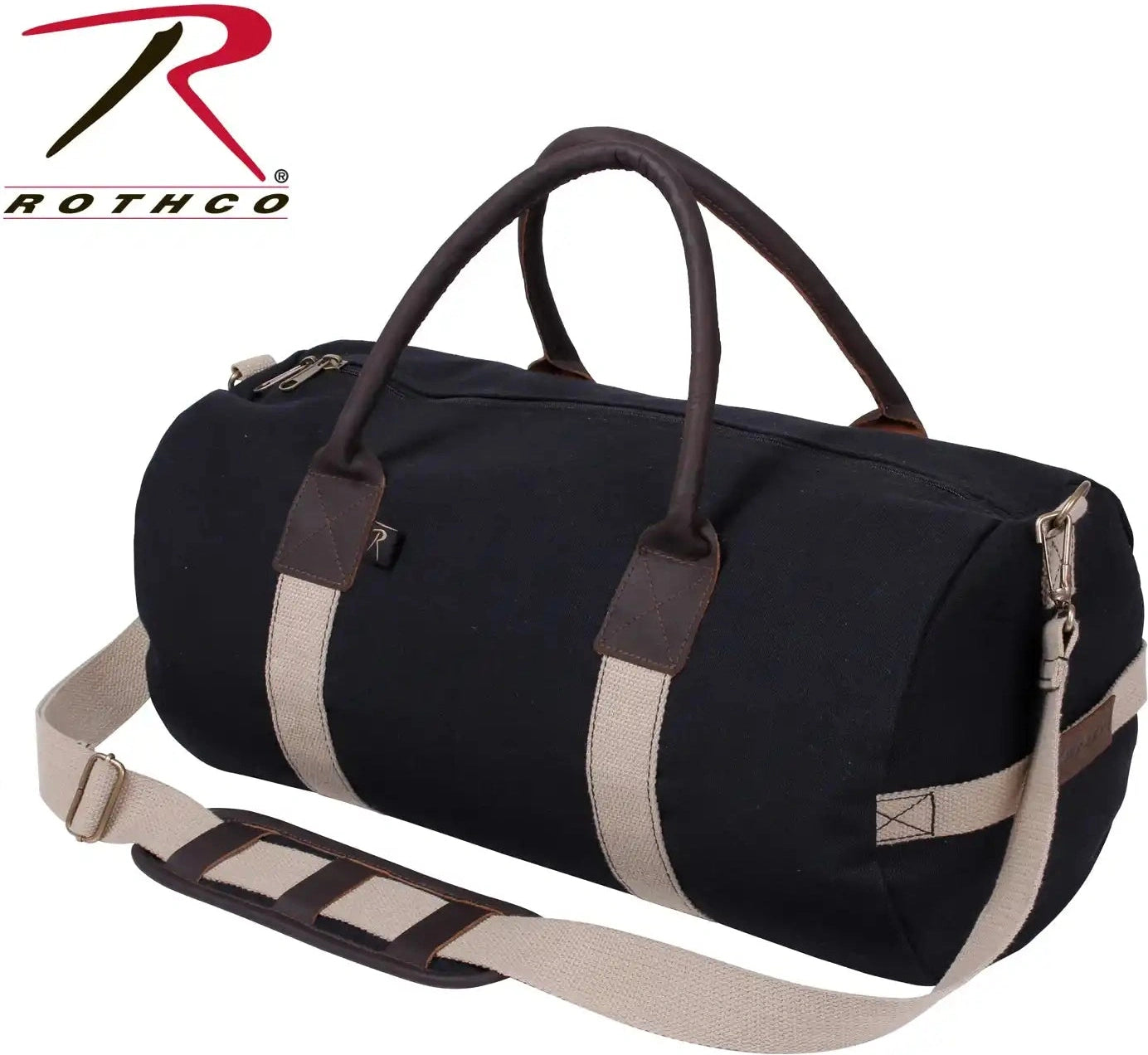Rothco Canvas & Leather Gym Duffle Bag Black