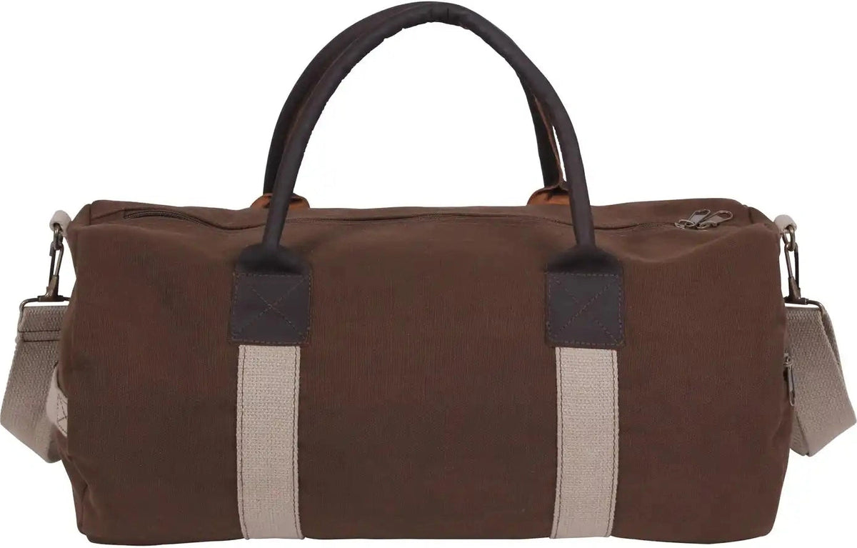 Rothco Canvas &amp; Leather Gym Duffle Bag Black