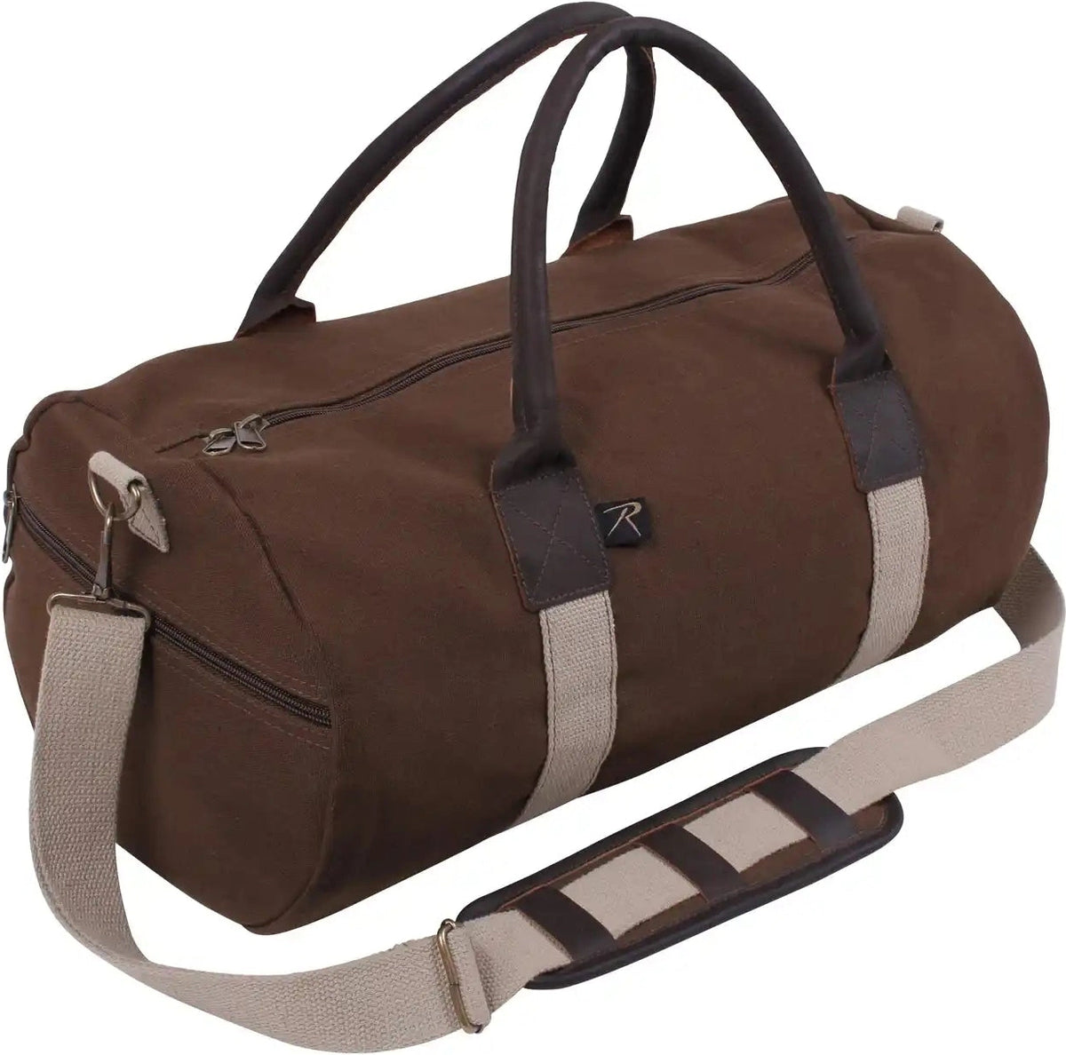 Rothco Canvas &amp; Leather Gym Duffle Bag Black