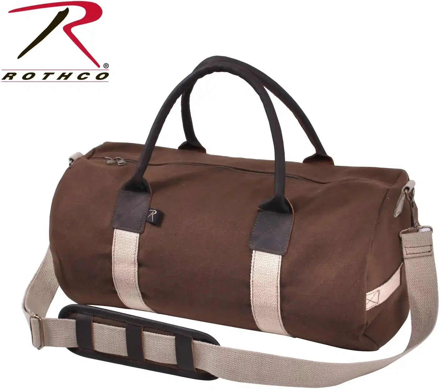 Rothco Canvas & Leather Gym Duffle Bag - Black