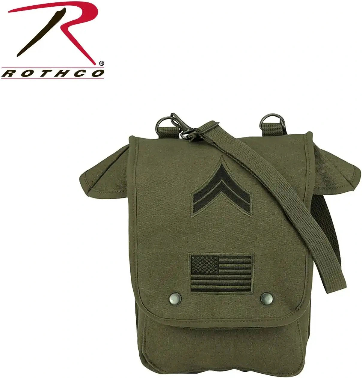 Rothco Canvas Map Case Shoulder Bag with Military Patches