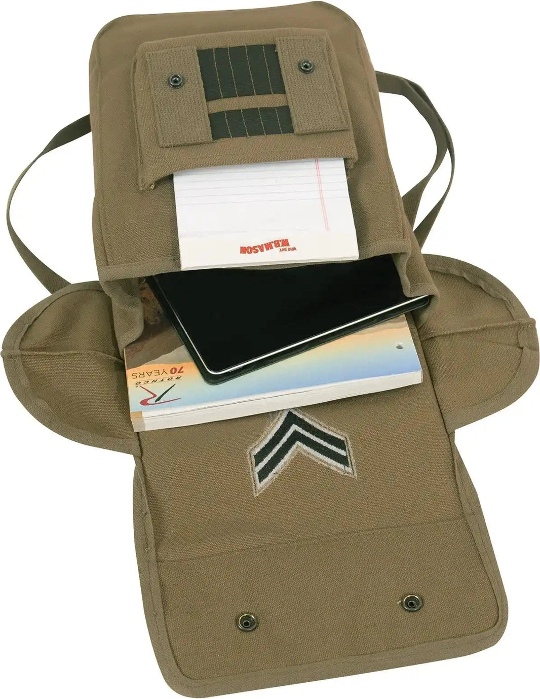 Rothco Canvas Map Case Shoulder Bag with Military Patches