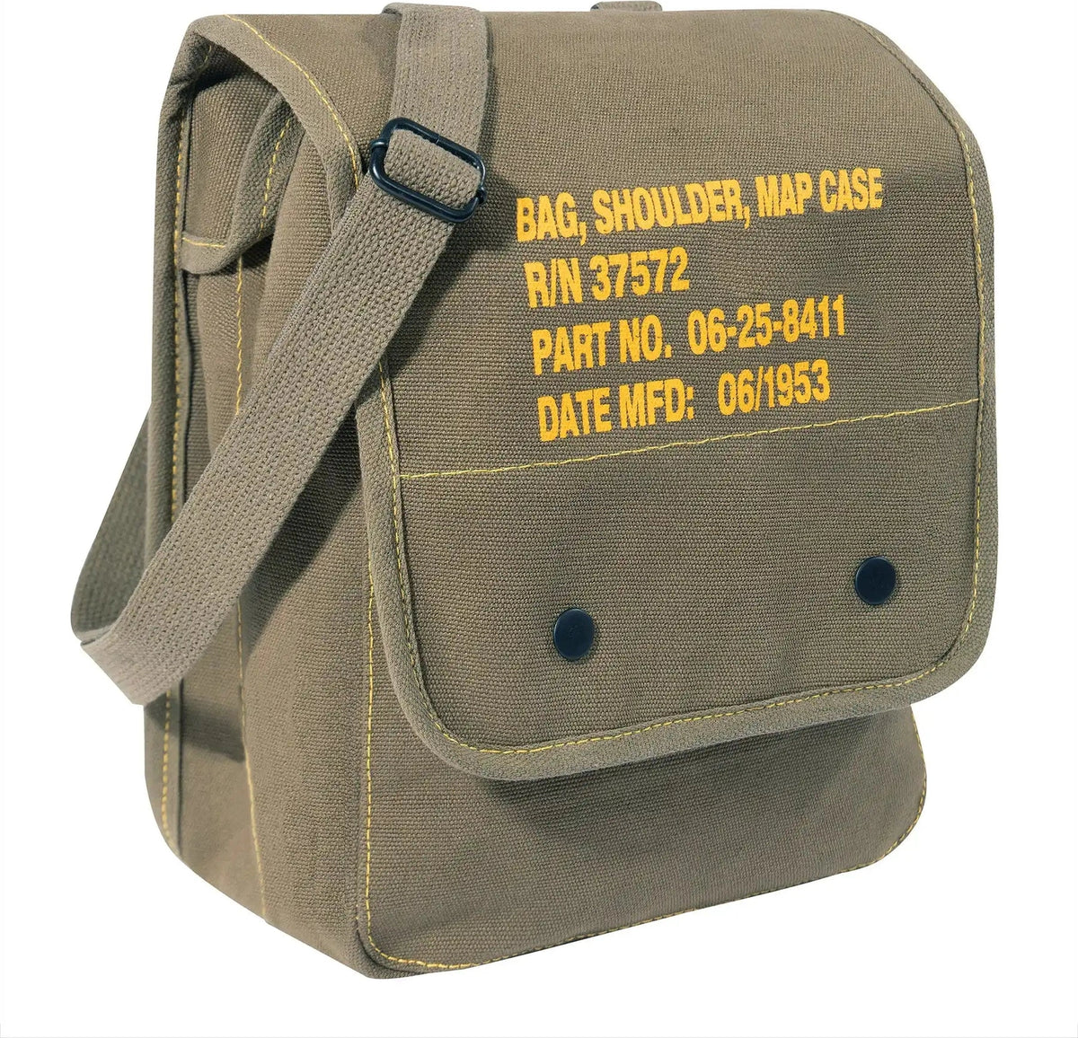 Rothco Canvas Map Case Shoulder Bag with Military Stencil Olive Drab