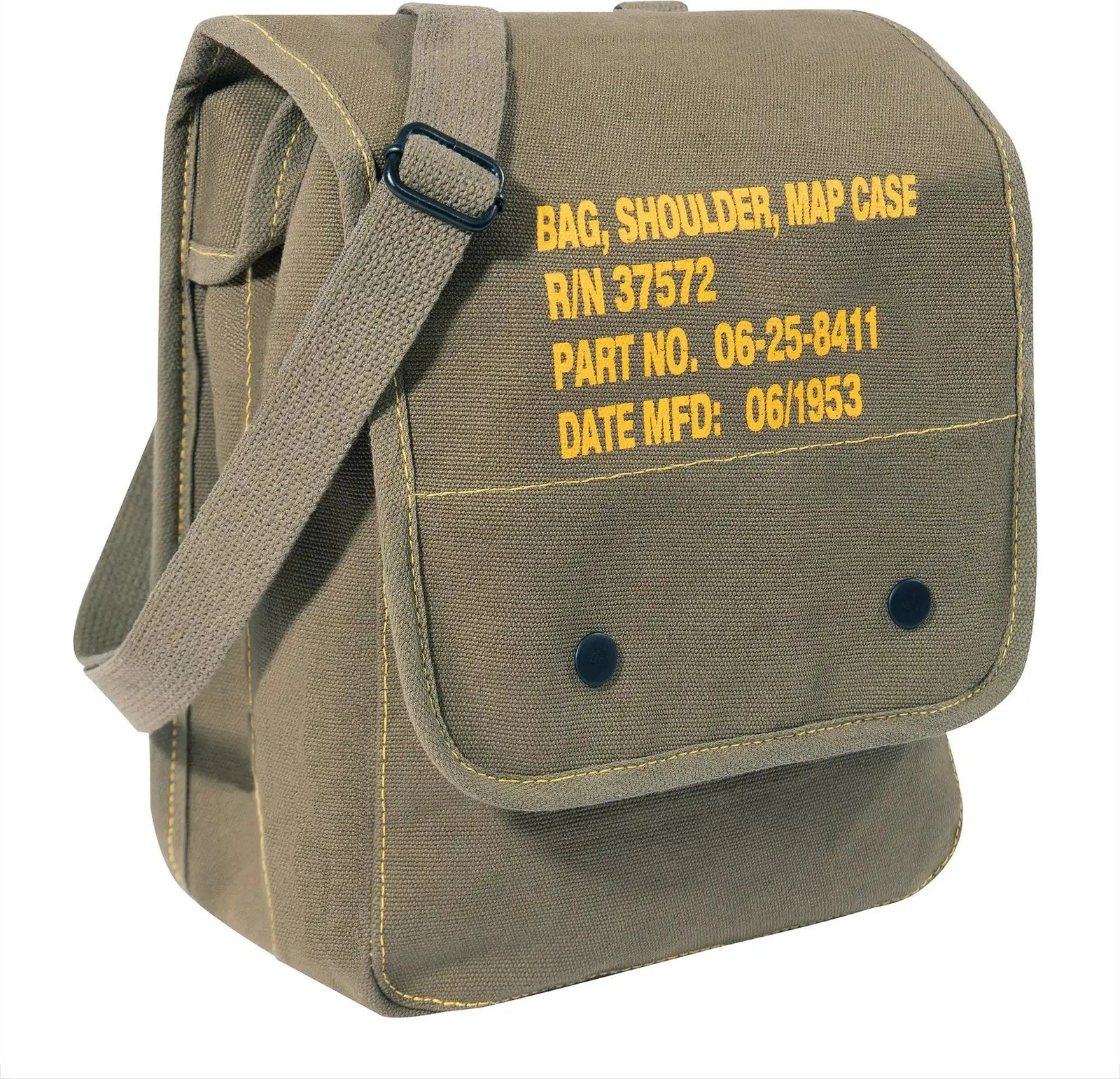 Rothco Canvas Map Case Shoulder Bag with Military Stencil Olive Drab
