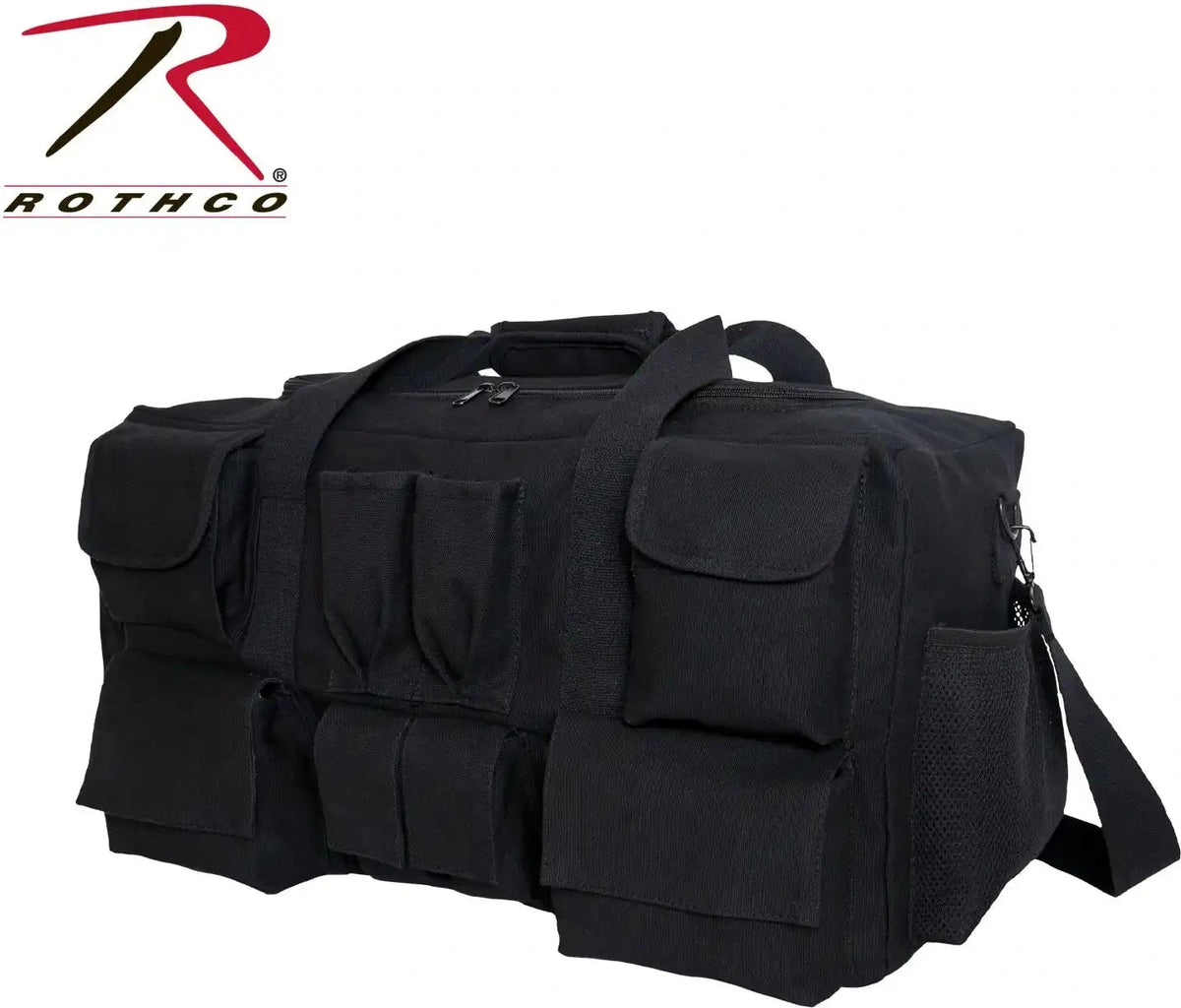 Rothco Canvas Pocketed Military Gear Bag Black / one Size