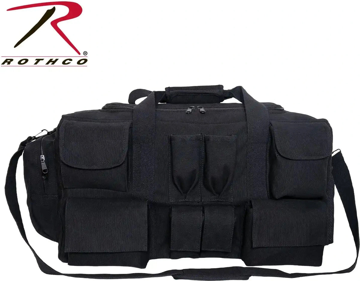 Rothco Canvas Pocketed Military Gear Bag Black / one Size
