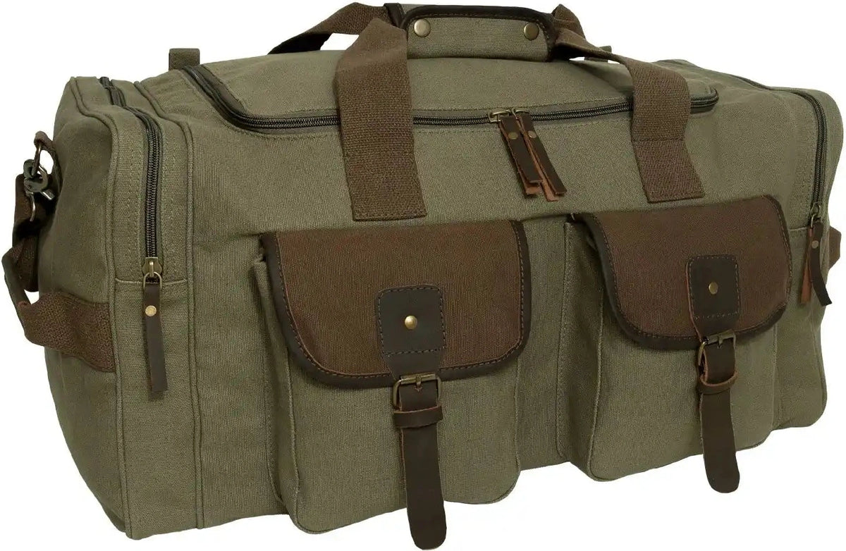 Rothco Canvas Pocketed Military Gear Bag Black / one Size