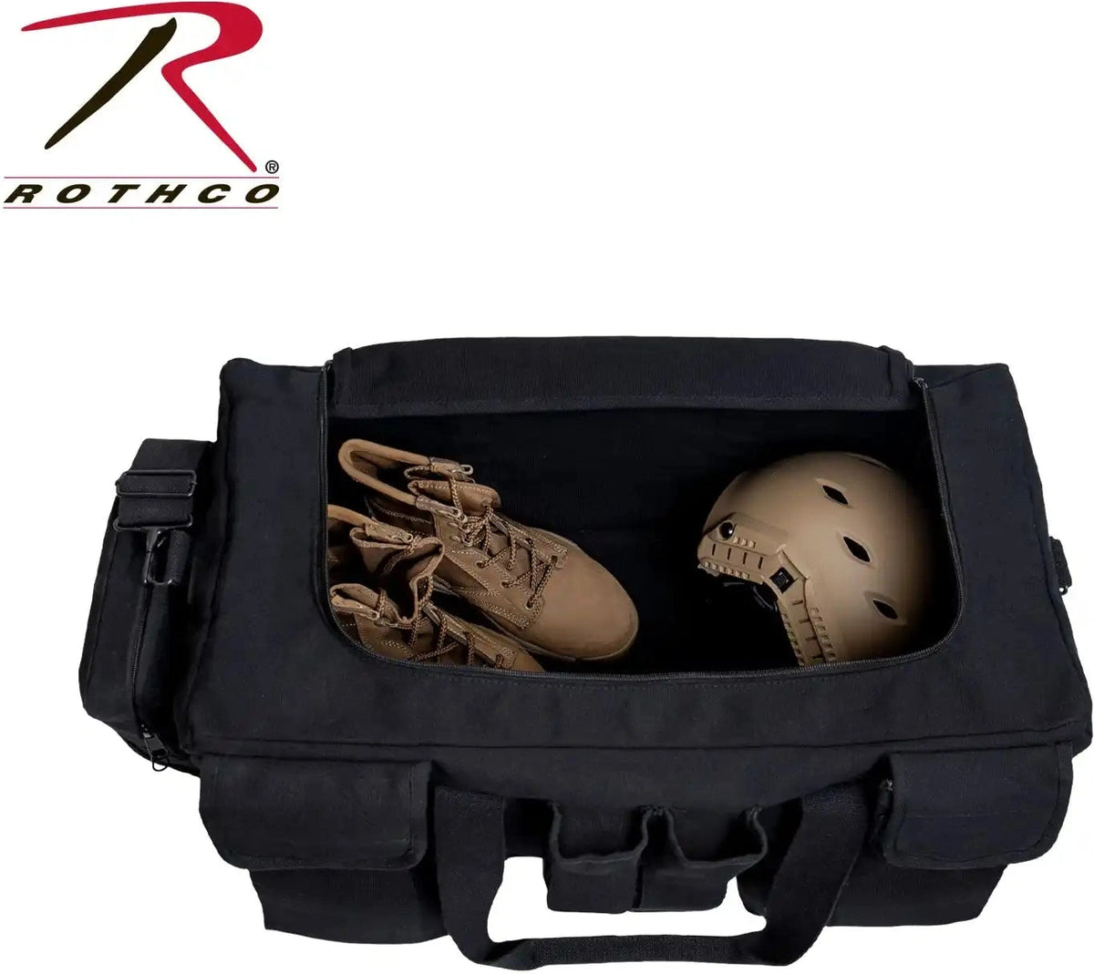 Rothco Canvas Pocketed Military Gear Bag Black / one Size