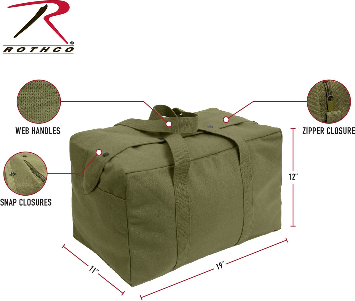 Rothco Canvas Small Parachute Cargo Bag
