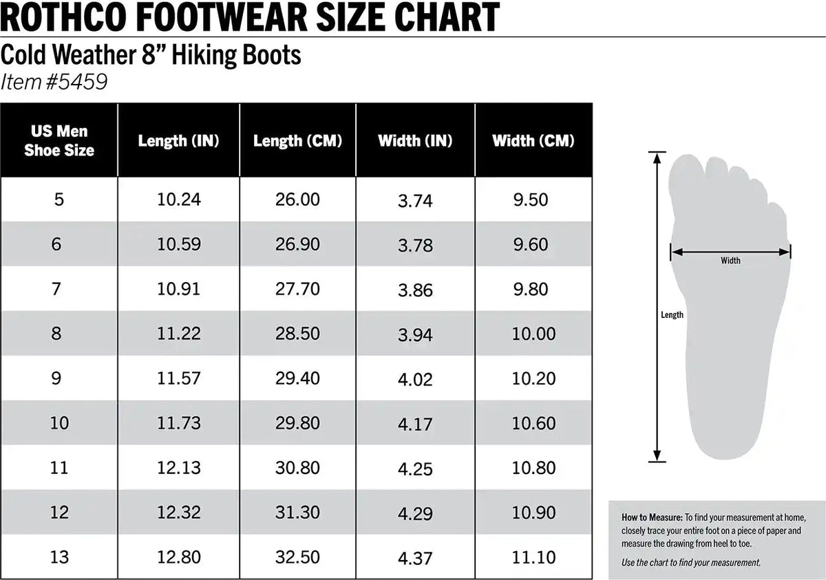 Rothco Cold Weather Hiking Boots 8 Inch