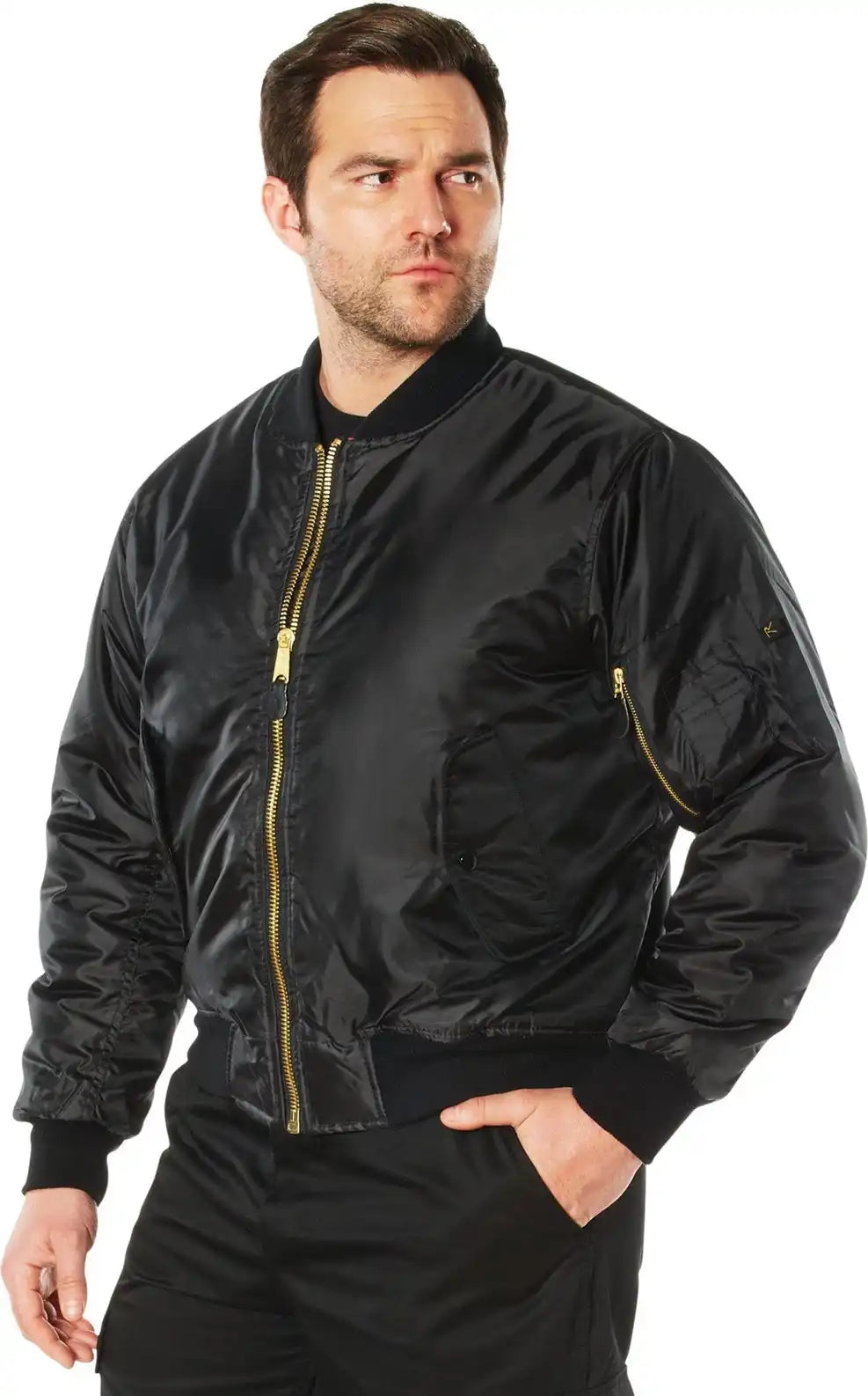 Rothco Concealed Carry Ma-1 Flight Jacket - Black / s