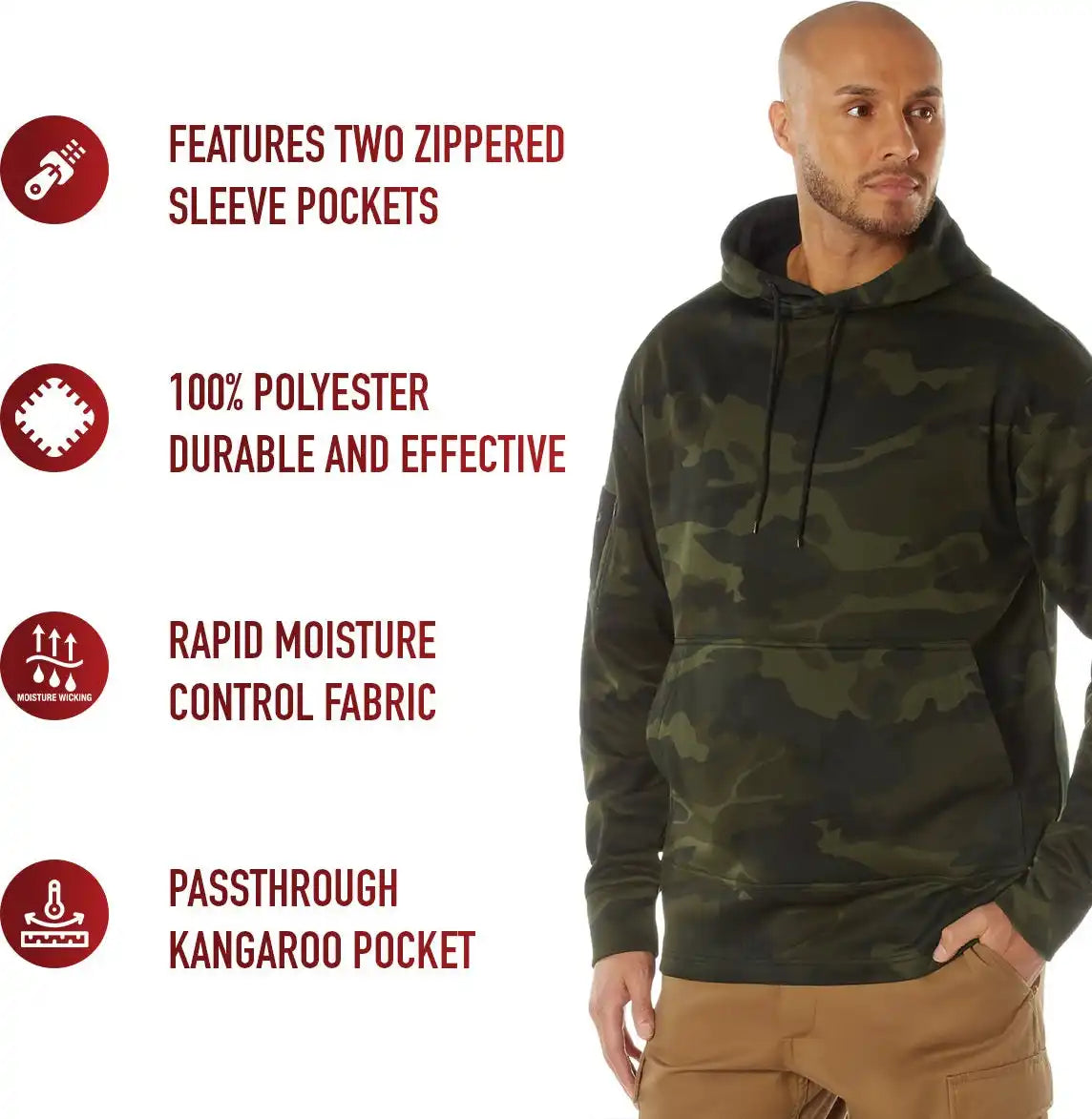 Rothco Concealed Carry Midnight Camo Hoodie