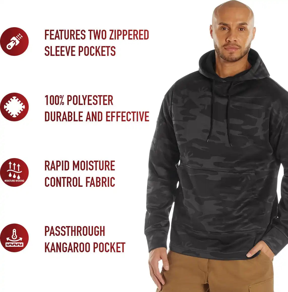 Rothco Concealed Carry Midnight Camo Hoodie